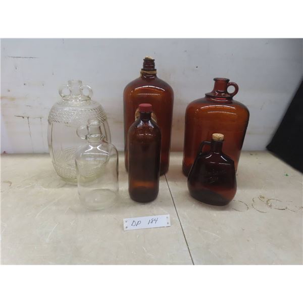 6 Vintage Bottles: Gooderhams, Finger Jug +