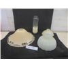 Image 1 : 3 Vintage Glass Lamp Shades, Candle