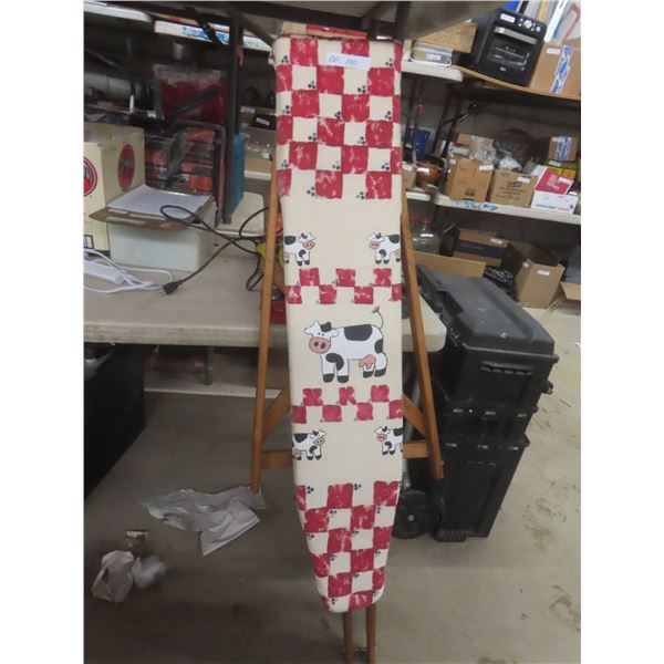 Antique Wood Ironing Board W/ Cover