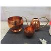 Image 2 : 3 Pc Copper Pot Set, Weight Watchers Scale, 2 Figurines & Fisher Price Corn Popper