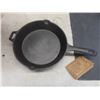 Image 2 : New 10 1/2" Cast Iron Fry Pan, Mosquito Netting, Work Gloves
