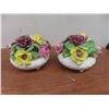Image 11 : China Plates Tudor Rose Pattern, China Flower Bouquet, Silver Plated Spoons & 4 Crystal Ashtrays &