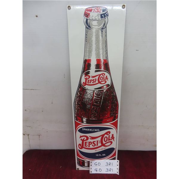 Pepsi Cola Porcelain Sign 21" X 6" Modern