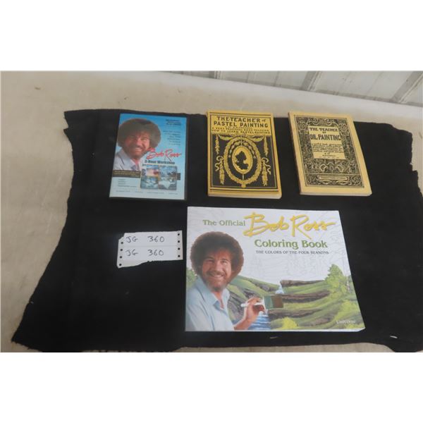 Official Bob Ross Coloring Book, Bob Ross 3-Hour Workshop DVD And 2 Books On Pastel And Oil Paintin
