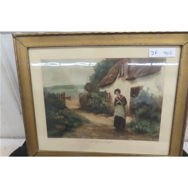 Vintage Framed Print The Fisherman's Daughter By Ernest Walbourn 20.5" x 16.5"
