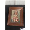 Image 2 : 2 Wooden Framed Big Eyes Harlequin And Sailor Girl By Eden 7.5" x 9.75"