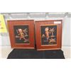 Image 1 : 2 Vintage Raised Copper Tooling Art Pictures 13.5" x 15.5"