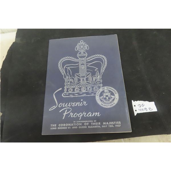 Rare Coronation Program King George VI And Queen Elizabeth May 12 1937 Winnipeg