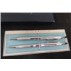 Image 2 : Vintage Cross Ball Point Pen And Mechanical Pencil Set Chrome #3501