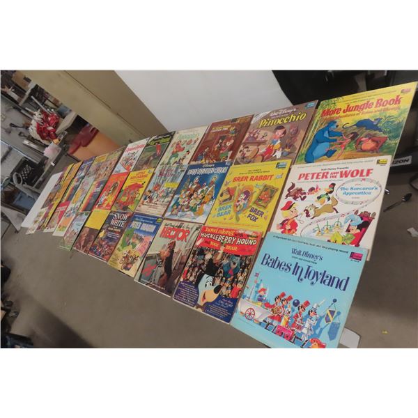 33 Vintage Walt Disney LP Record Albums, Five With Story Book