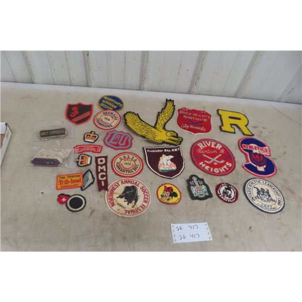 Box Full Of Old Felt Patches From The 50s, 60s, 70s And Past Commodore Felt Badge