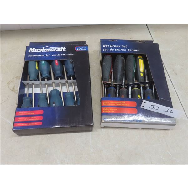 New Mastercraft 10 Piece Screwdriver Set And 10 Piece Nut Driver Set