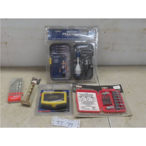 New: Mastercraft 14 Piece Drill And Driver System, 29 Piece Ratcheting Bit Wrench Set, 