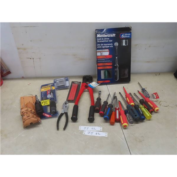 New 18" Bolt Cutters, Extended Driver, Screwdrivers