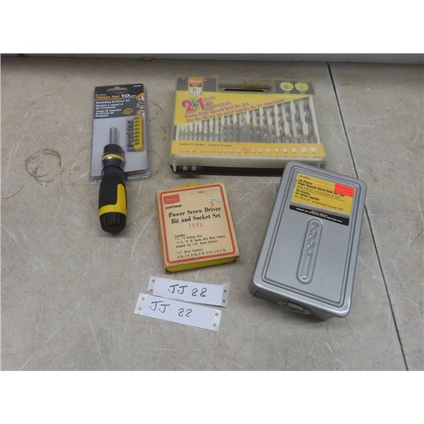 New Drill Bit Sets, Power Screwdriver Bit Socket Set, Ratcheting Bit Driver Set And 22 Piece Tool S