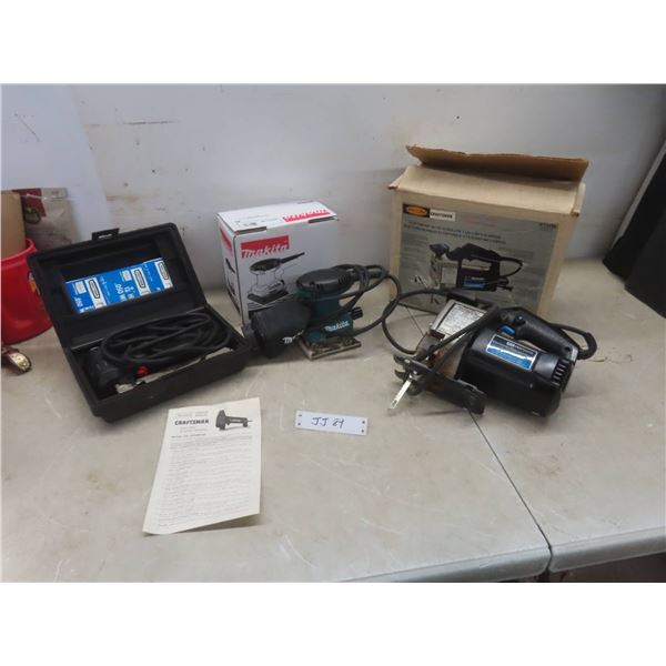 Makita Finishing Sander, Craftsman Auto Scrolling Multi Speed Saw And Craftsman Electric Staple Tac