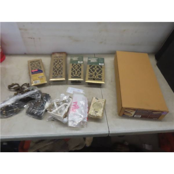 New Brass Floor Registers, Universal Tray, Brass Central Vac Outlets, Coat Hooks And Cabinet Hardwa
