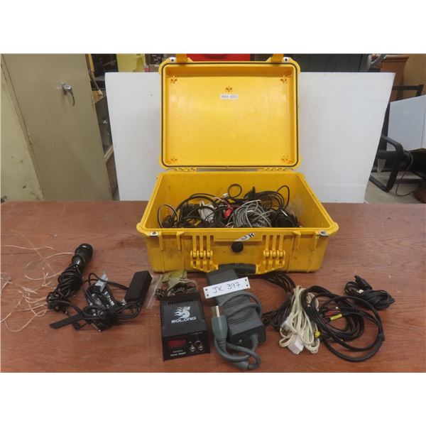Pelican 1550 Case Full of RCA Jacks, Phone Wire, Speaker Wire, Microphone and More