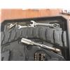 Image 6 : Aluminum Case W/ Tools, Level, Hack Saw, Wrenches, Tape Measure & More
