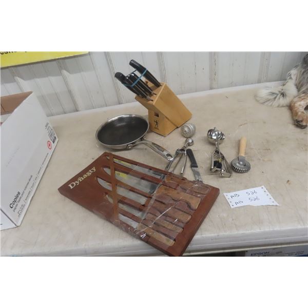 Kitchen Knife Block And Knife Set Henkel Fry Pan MSL Kitchen Tools