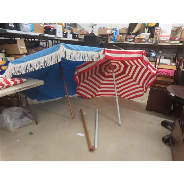 2 Patio Umbrellas Approx 60" Diameter