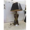 Image 1 : Antique Double Decker Table Lamp 37" High With Beveled Glass