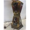 Image 5 : Antique Double Decker Table Lamp 37" High With Beveled Glass