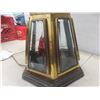 Image 6 : Antique Double Decker Table Lamp 37" High With Beveled Glass