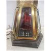 Image 9 : Antique Double Decker Table Lamp 37" High With Beveled Glass