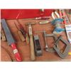 Image 5 : 2 Metal Toolboxes And Hand Tools: C Clamps, Pliers, Screwdrivers, File, Scraper