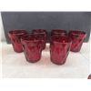 Image 2 : 10 Ruby Red Glasses, Crystal Candy Dish, Ashtrays