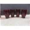 Image 3 : 10 Ruby Red Glasses, Crystal Candy Dish, Ashtrays