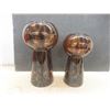 Image 2 : Decorative Art Glass Vases Tallest 10 1/2", 2 Ceramic Horse Figures