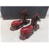Image 6 : Decorative Art Glass Vases Tallest 10 1/2", 2 Ceramic Horse Figures