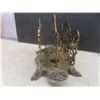 Image 6 : Metal Art Abstract 13" Tall, Brass Scroll Napkin/Letter Holder