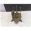 Image 9 : Metal Art Abstract 13" Tall, Brass Scroll Napkin/Letter Holder