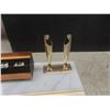 Image 11 : Vintage Writing Desk, Desk Set with Perpetual Calendar, Pen Holder and Bulova Desk Clock