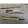 Image 12 : Vintage Writing Desk, Desk Set with Perpetual Calendar, Pen Holder and Bulova Desk Clock