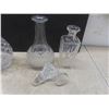 Image 2 : 3 Decanters Tallest 16 1/2" (Small Chip On Bottle Top)
