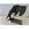 Image 2 : PTMD Collection Iriss Brass Elephant Statue Featuring A Casted Textured Finish On Base "