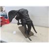 Image 5 : PTMD Collection Iriss Brass Elephant Statue Featuring A Casted Textured Finish On Base "