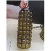 Image 4 : Vintage 1960s MCM Amber Bubble Cage Hanging Pendant Light 19" Fixture (Minor Damage At Bottom)