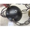 Image 9 : Vintage 1960s MCM Amber Bubble Cage Hanging Pendant Light 19" Fixture (Minor Damage At Bottom)