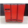 Image 2 : Vintage Metal 4-Piece Cannister Set And Matching Paper Dispenser Burnt Orange