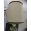 Image 6 : MCM 1960s Ceramic Table Lamp Avocado Green Glaze With Cutout Geometric Details Works