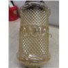 Image 4 : 3 Vintage Hanging Pendant Lights With Hobnail Style Glass And Brass Caps And Bases Fixture Height 1