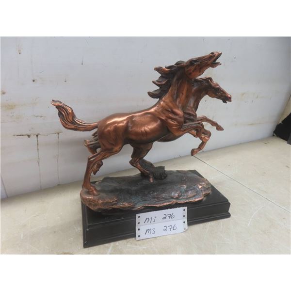 Galloping Horses On Grasslands Bronze Electroplated 13" x 15" x 6" Hoof Damaged