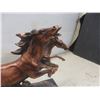 Image 5 : Galloping Horses On Grasslands Bronze Electroplated 13" x 15" x 6" Hoof Damaged