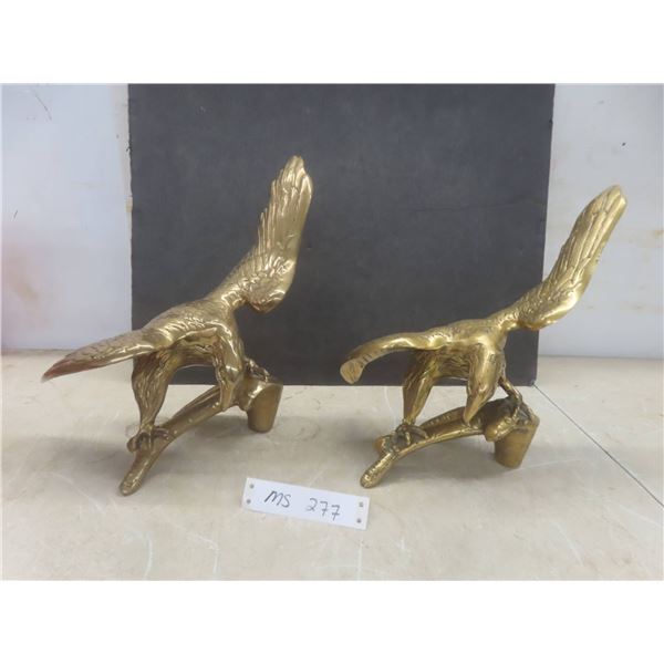 2 Brass Eagles Largest Approx 12" x 13"