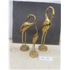 Image 1 : 3 Brass Cranes Tallest 15"